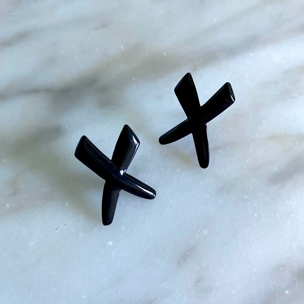 Black 80’s X Earrings